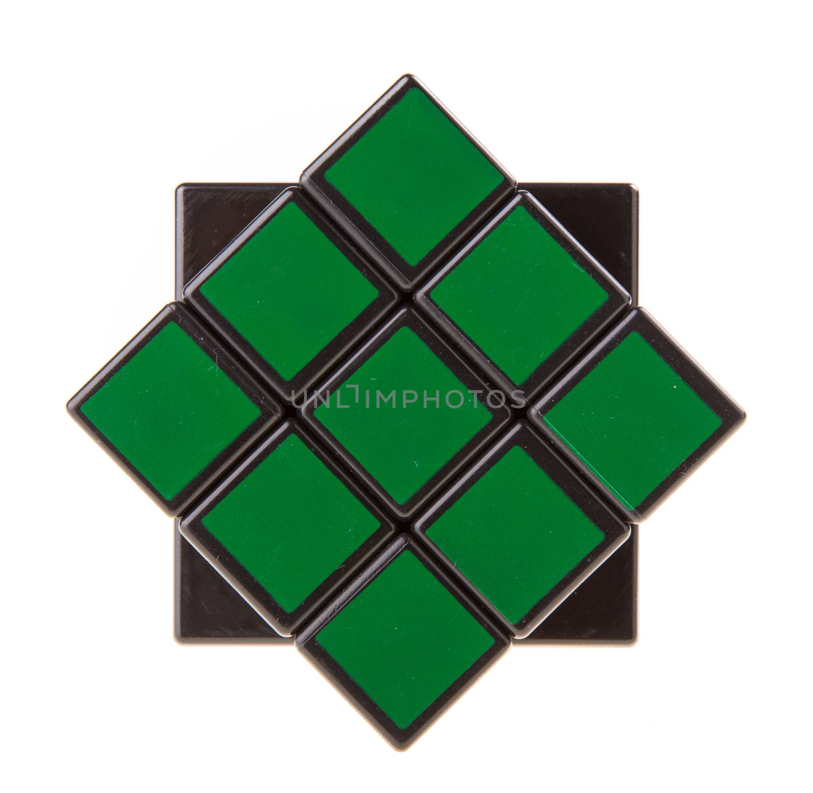 color cube puzzle isolated on white background