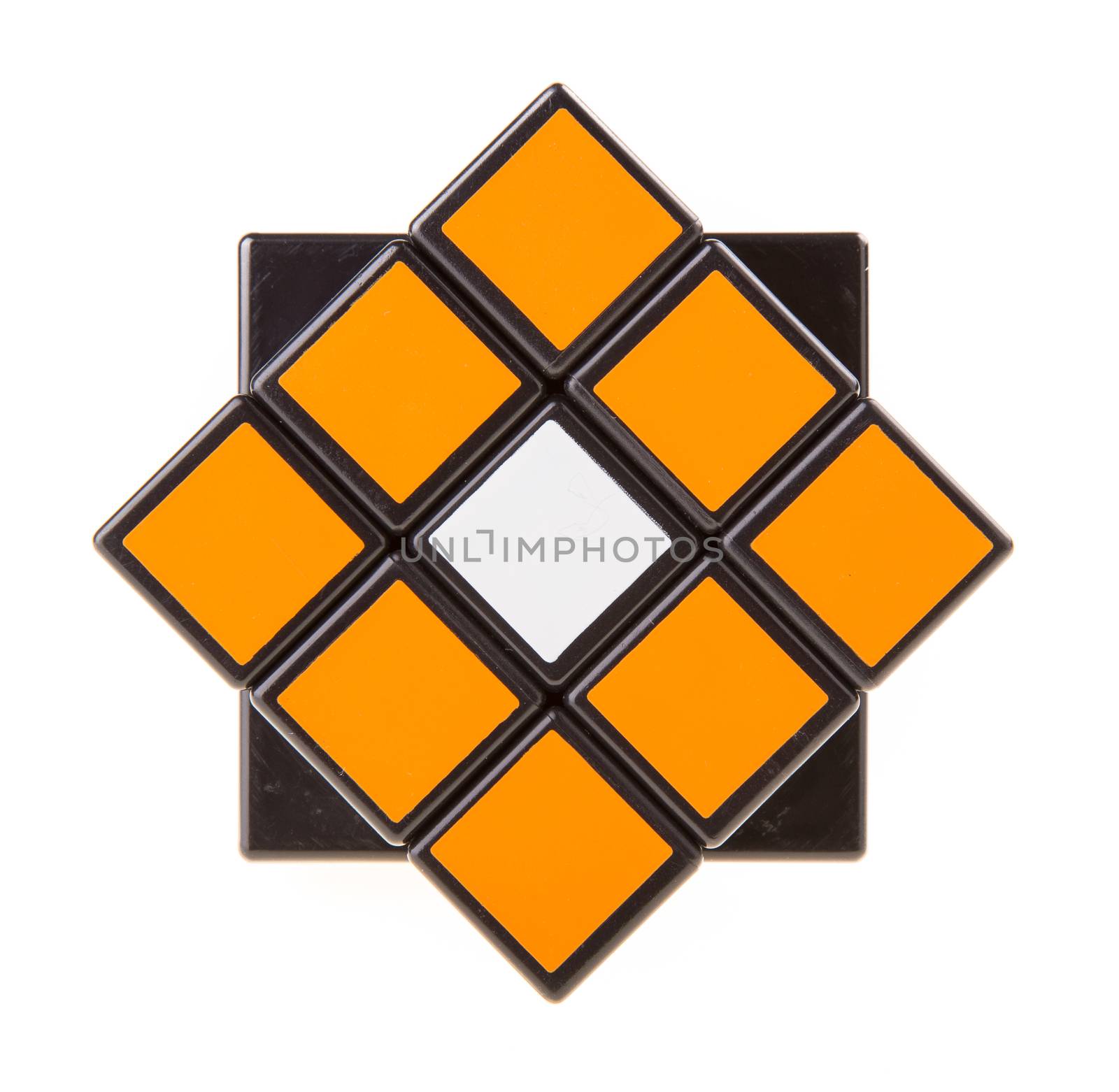 color cube puzzle isolated on white background