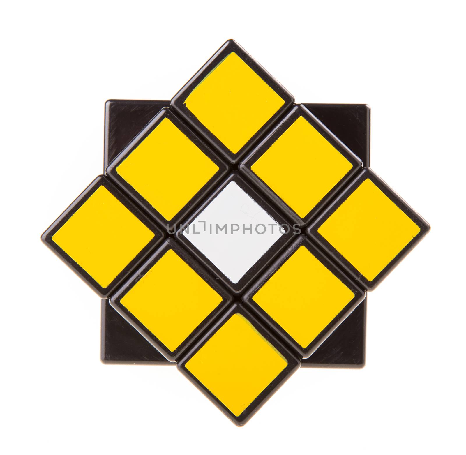 color cube puzzle isolated on white background