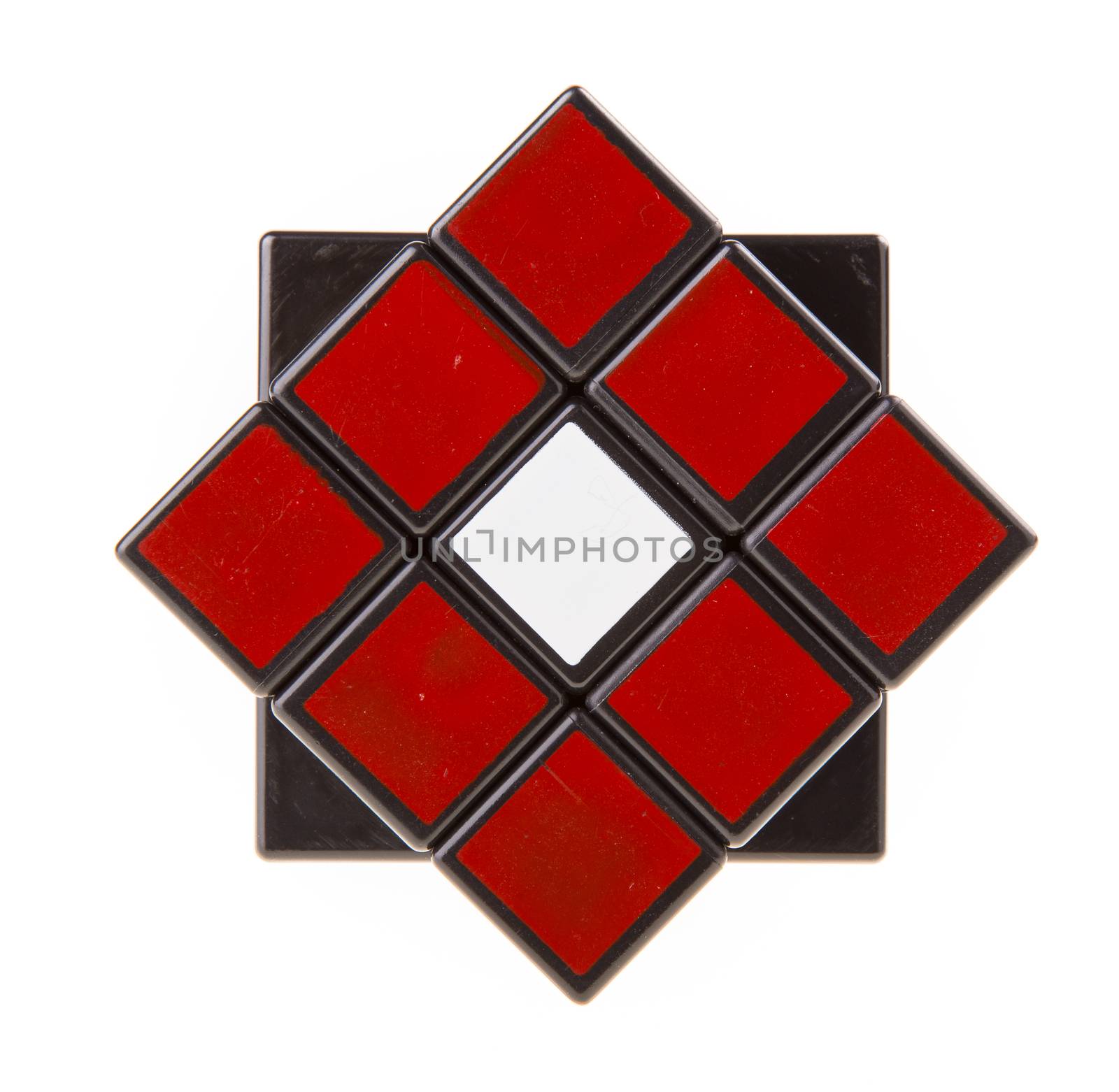 color cube puzzle isolated on white background