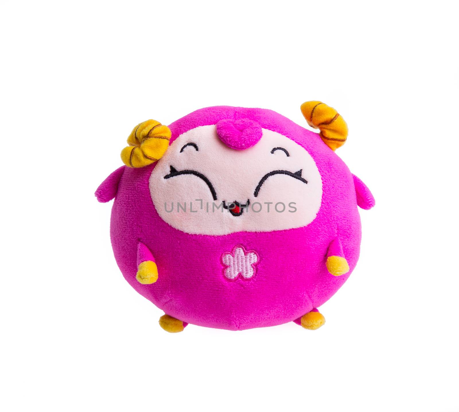 Soft toys isolated on white background