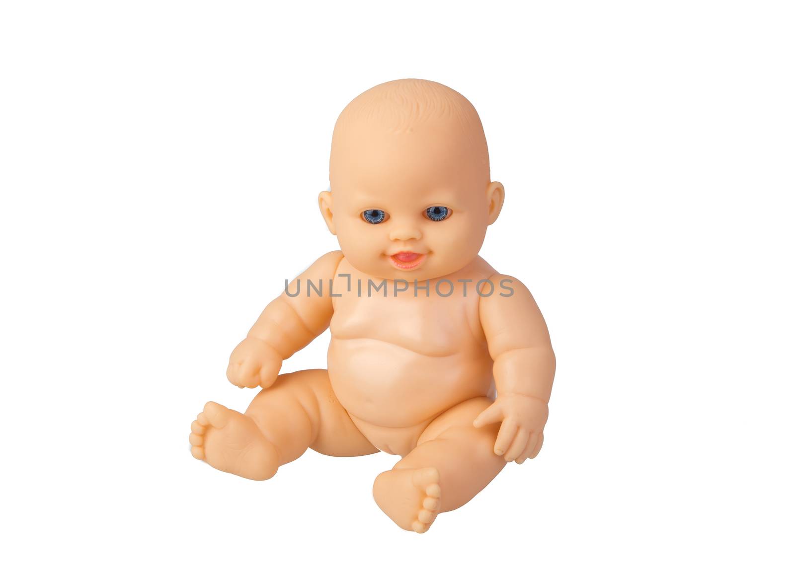 naked doll isolated on white background