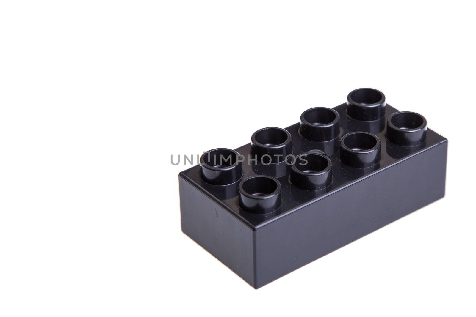Plastic building blocks isolated on white background