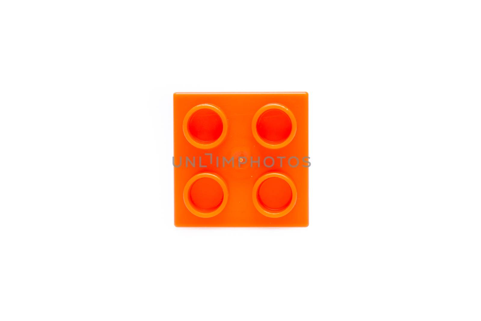 Plastic building blocks isolated on white background