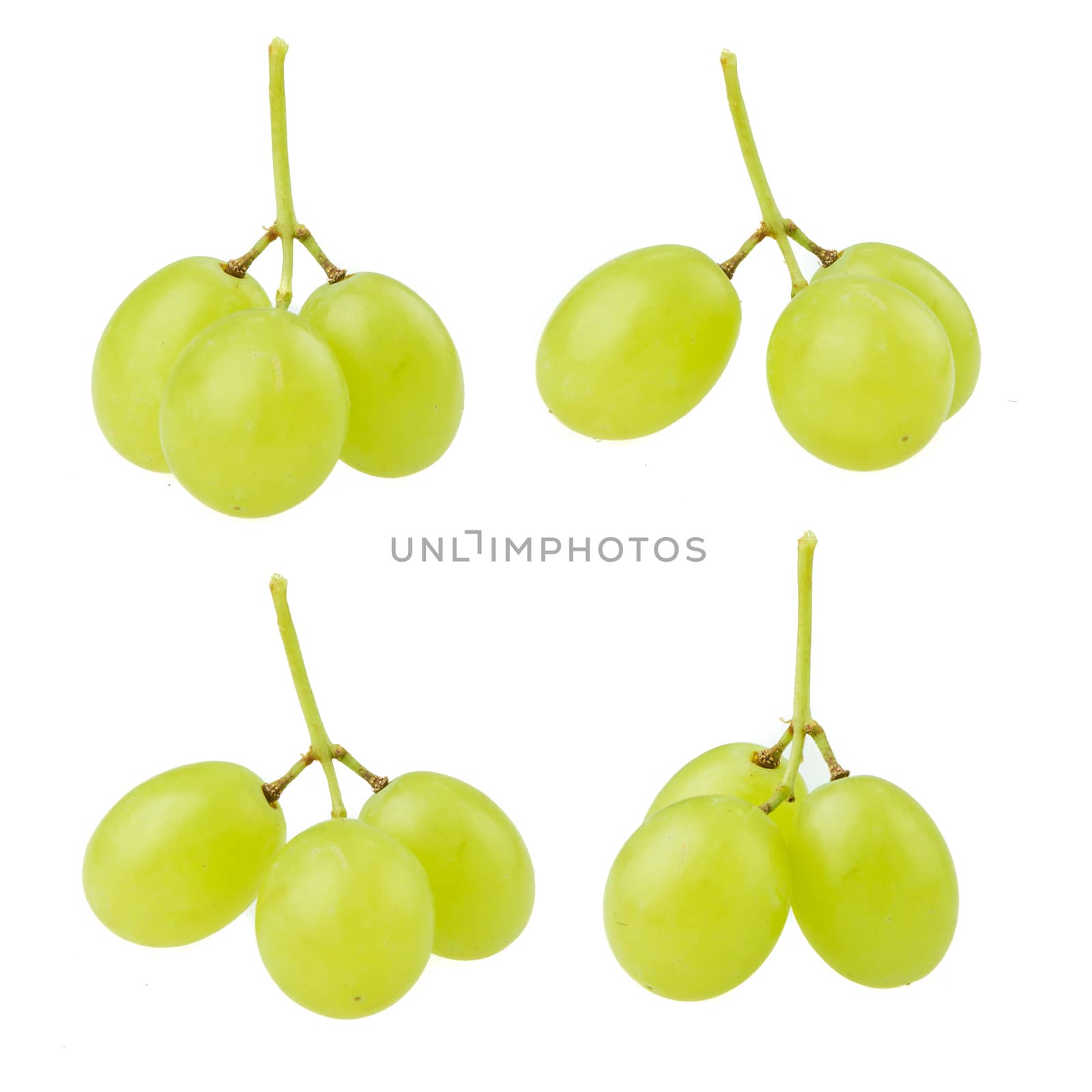 Green grape isolated on white background