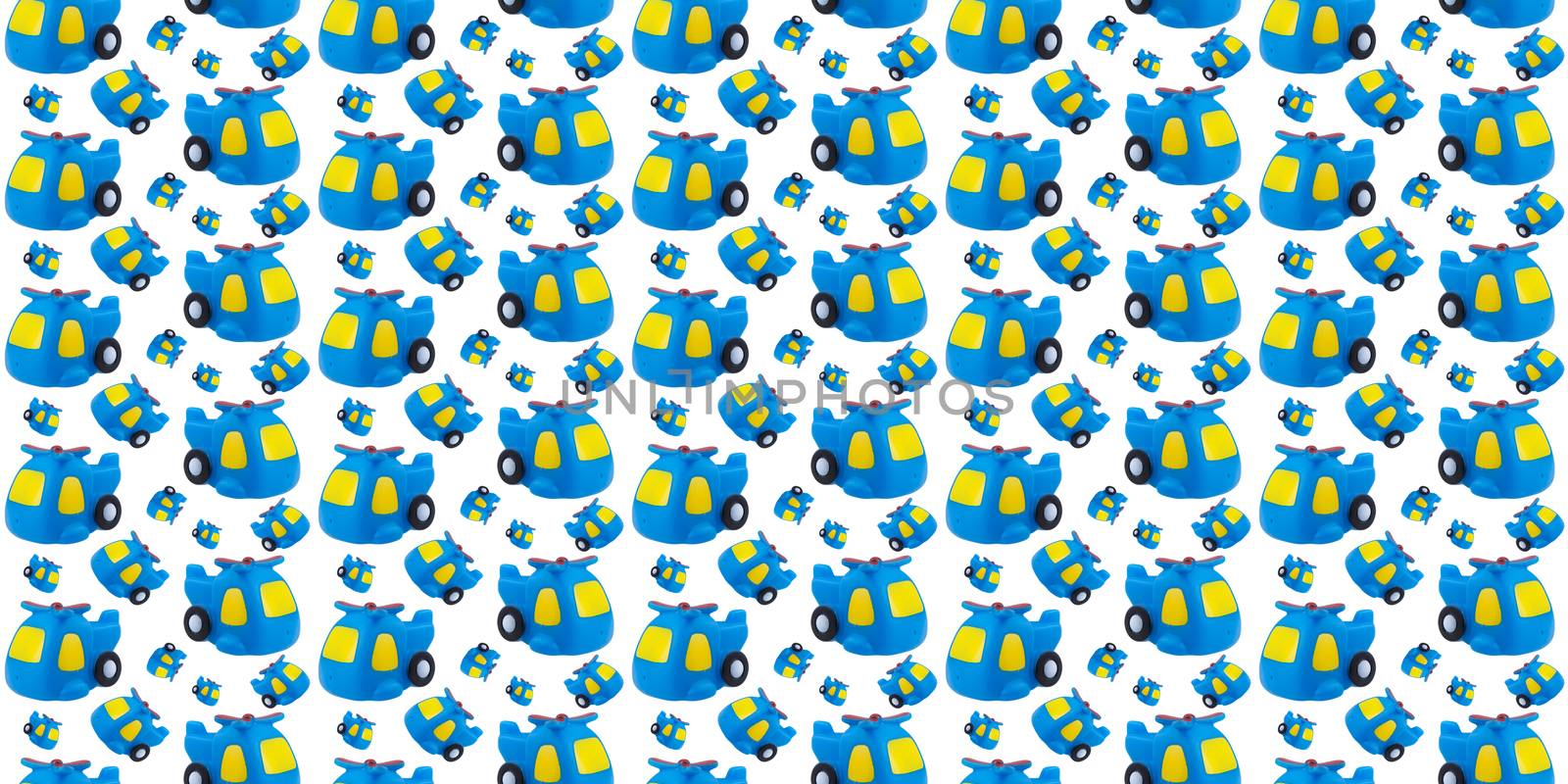seamless pattern of rubber toy blue helicopter by tehcheesiong