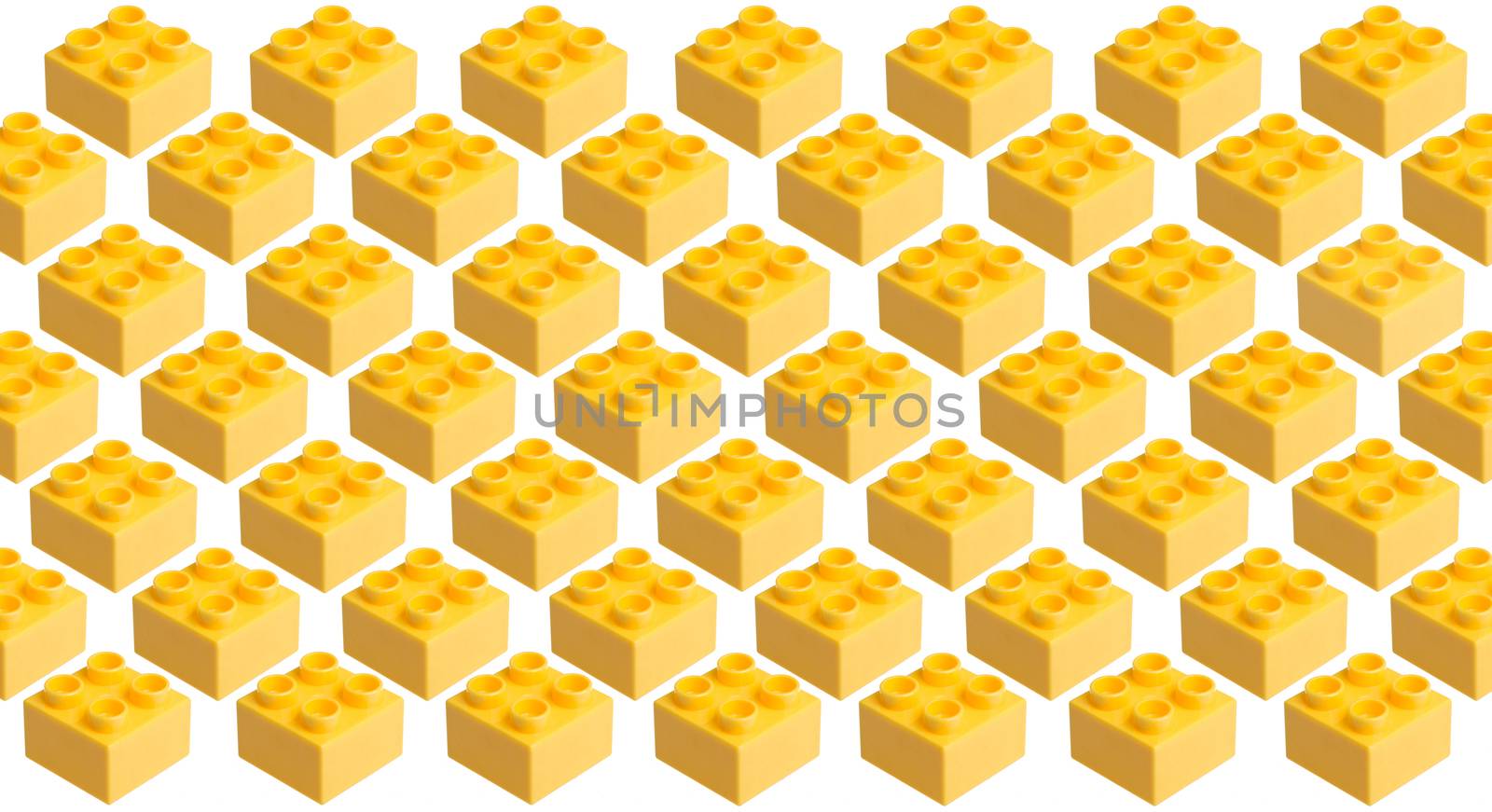 Plastic building blocks isolated on white background