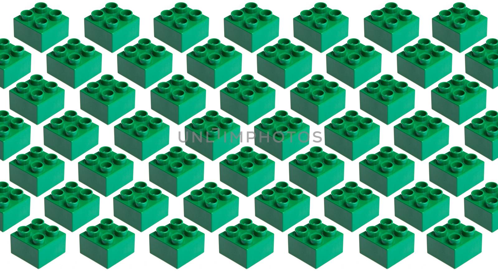 Plastic building blocks isolated on white background