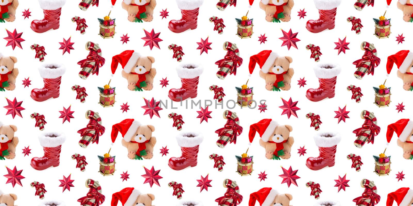 seamless pattern of christmas objects