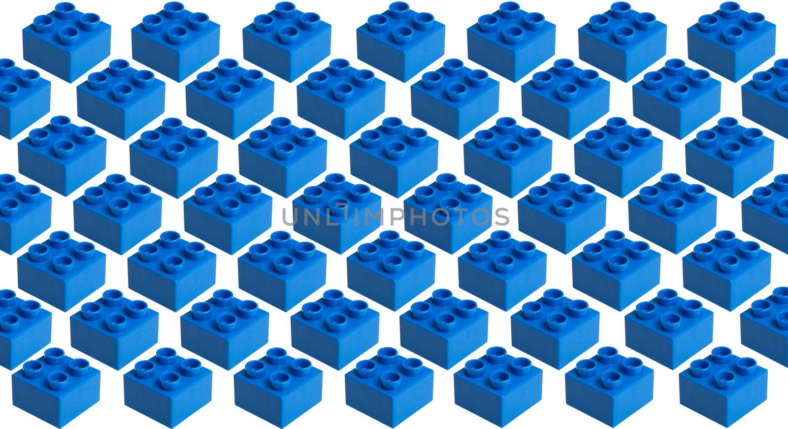 Plastic building blocks isolated on white background