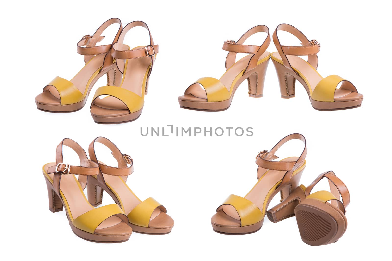 various angle of high heel isolated on white background