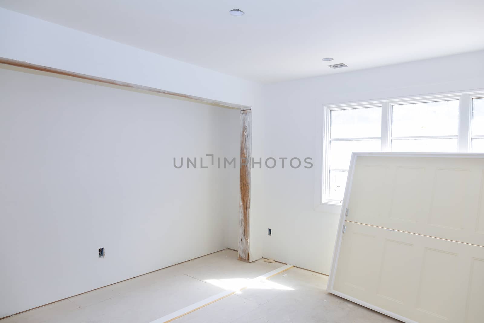 Waiting preparation interior doors for room remodeling installing material new home