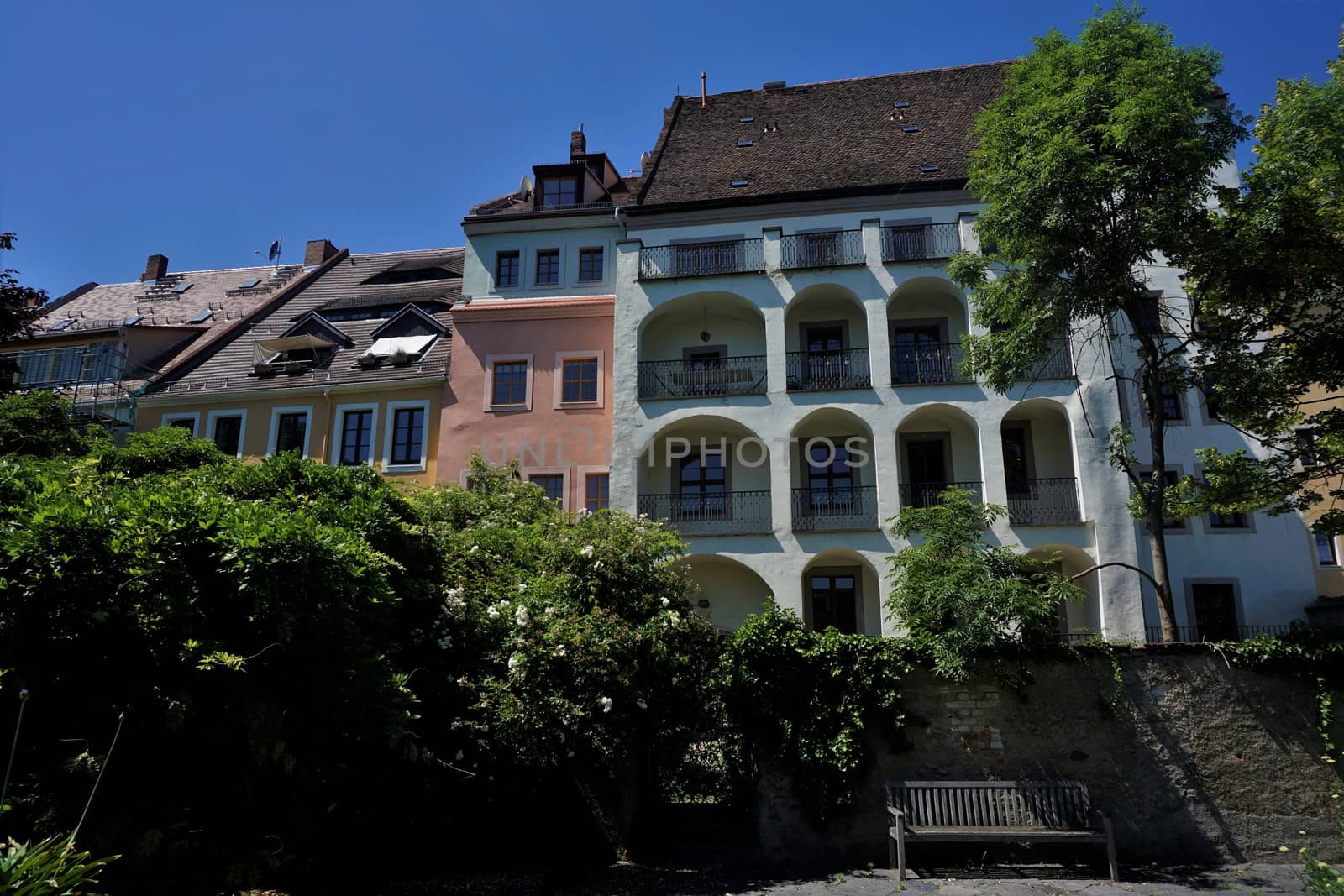 Residential homes spotted from the Ochsenzwinger park in Goerlitz by pisces2386