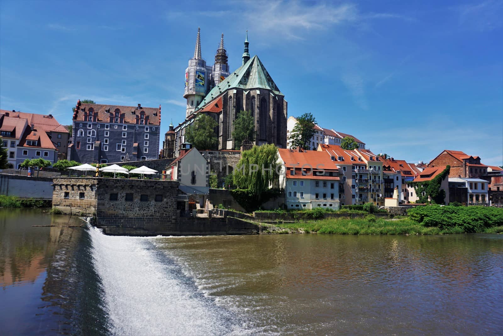 View to the old town of Goerlitz and the Lusatian Neisse river from Zgorcelec by pisces2386