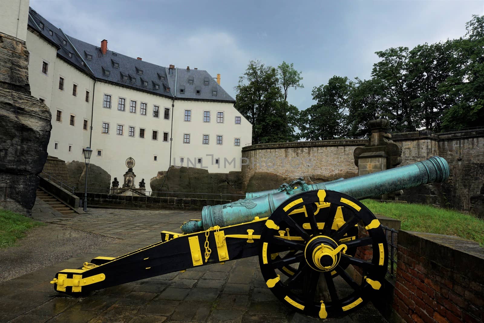 Cannon in front of Koenigstein fortress, Saxon Switzerland, Germany