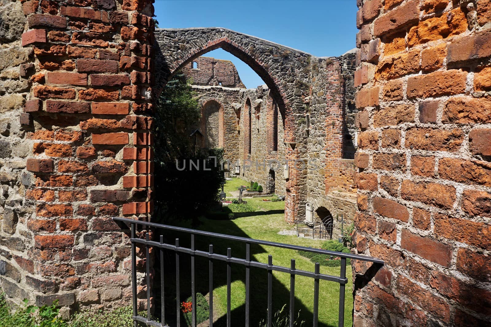Brick walls and archs of the ruin of Nicolai church in Bautzen by pisces2386