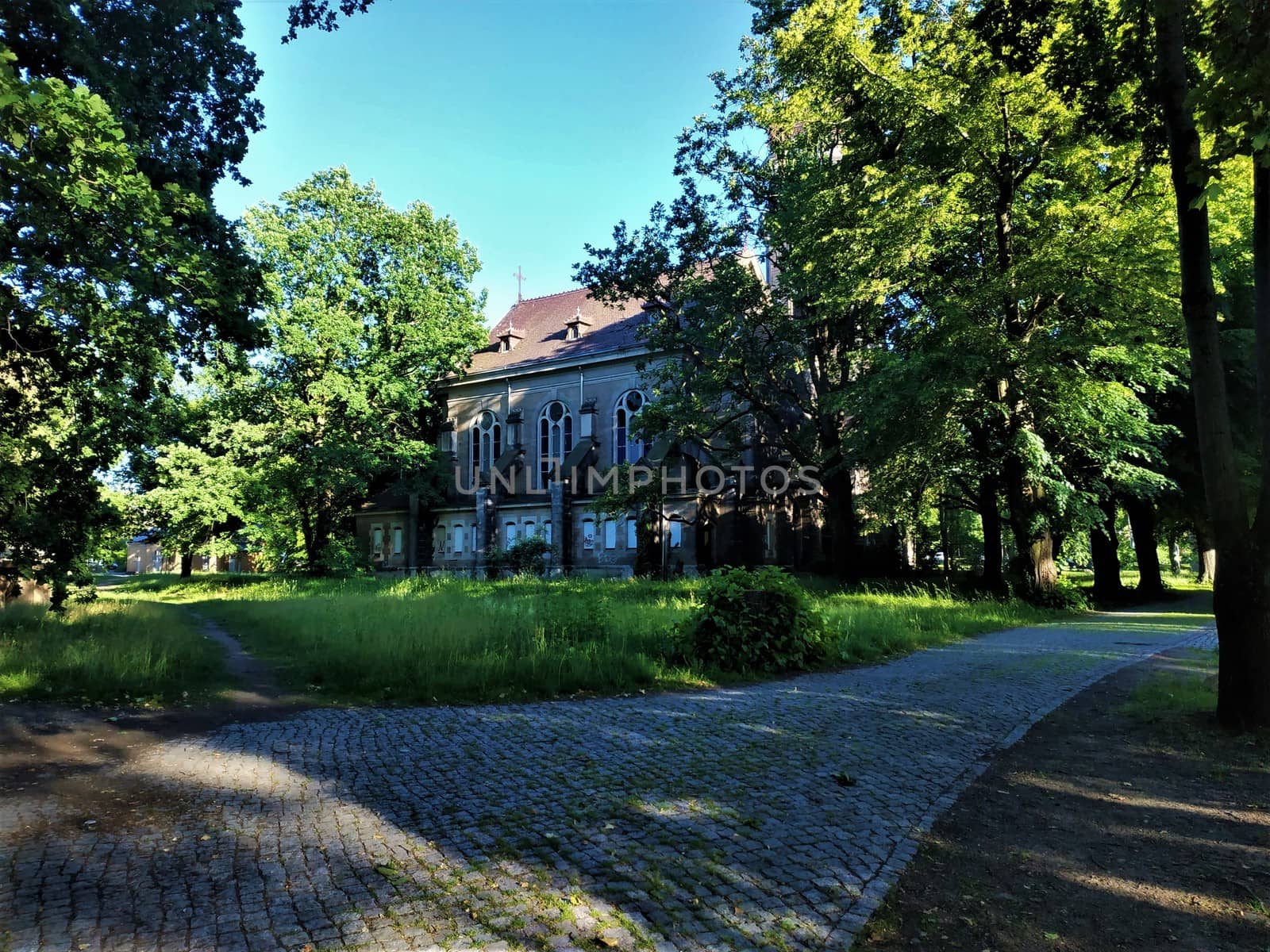 Ruin of an old church in Pirna Sonnenstein, Germany