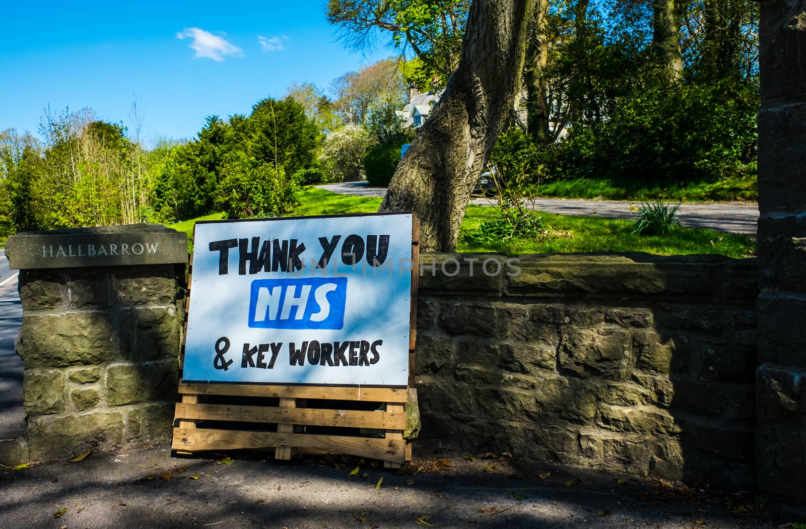 - A sign thanking the NHS during the lockdown due to the Covid-19 outbreak UK