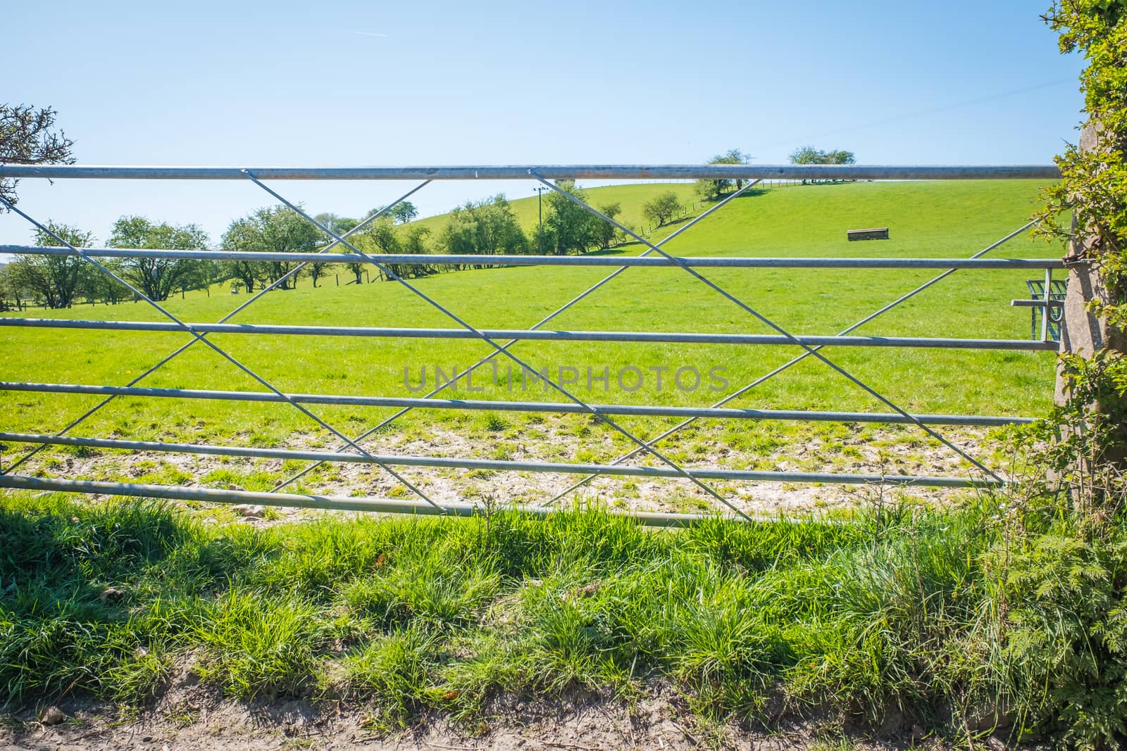 views across open fields in Milnthopre Cumbria England