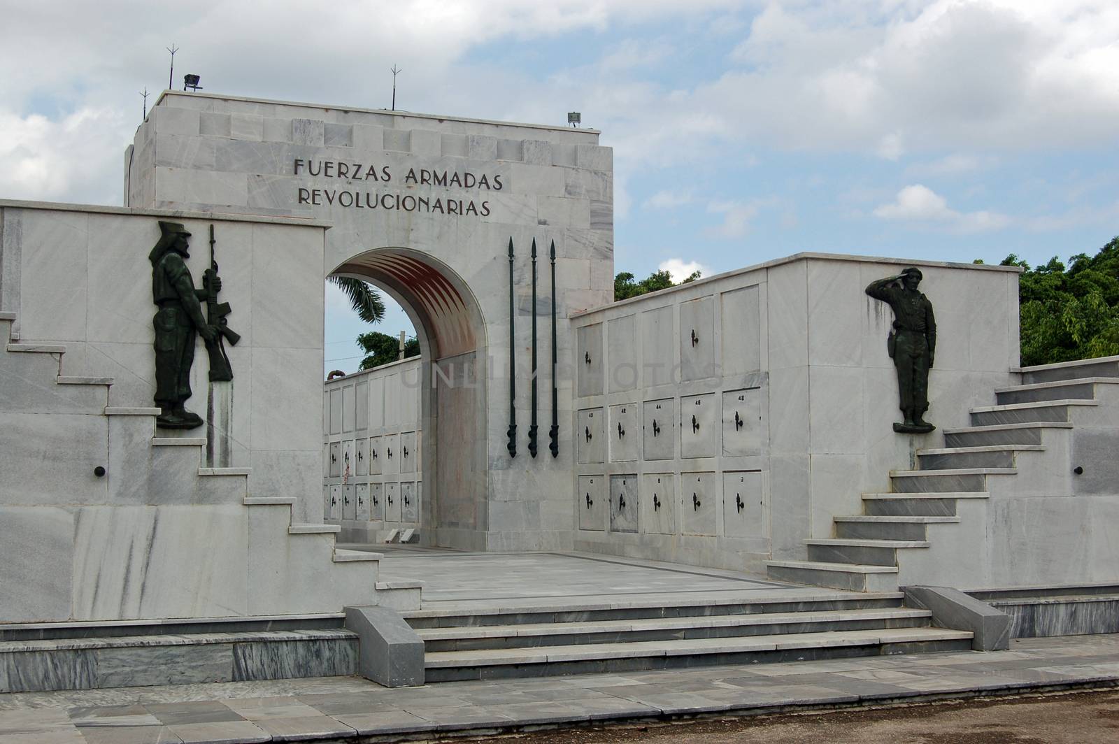 Tombs and Memorial for dead Communist revolutionary soldiers in the Colon Cemetery, Havana, Cuba.