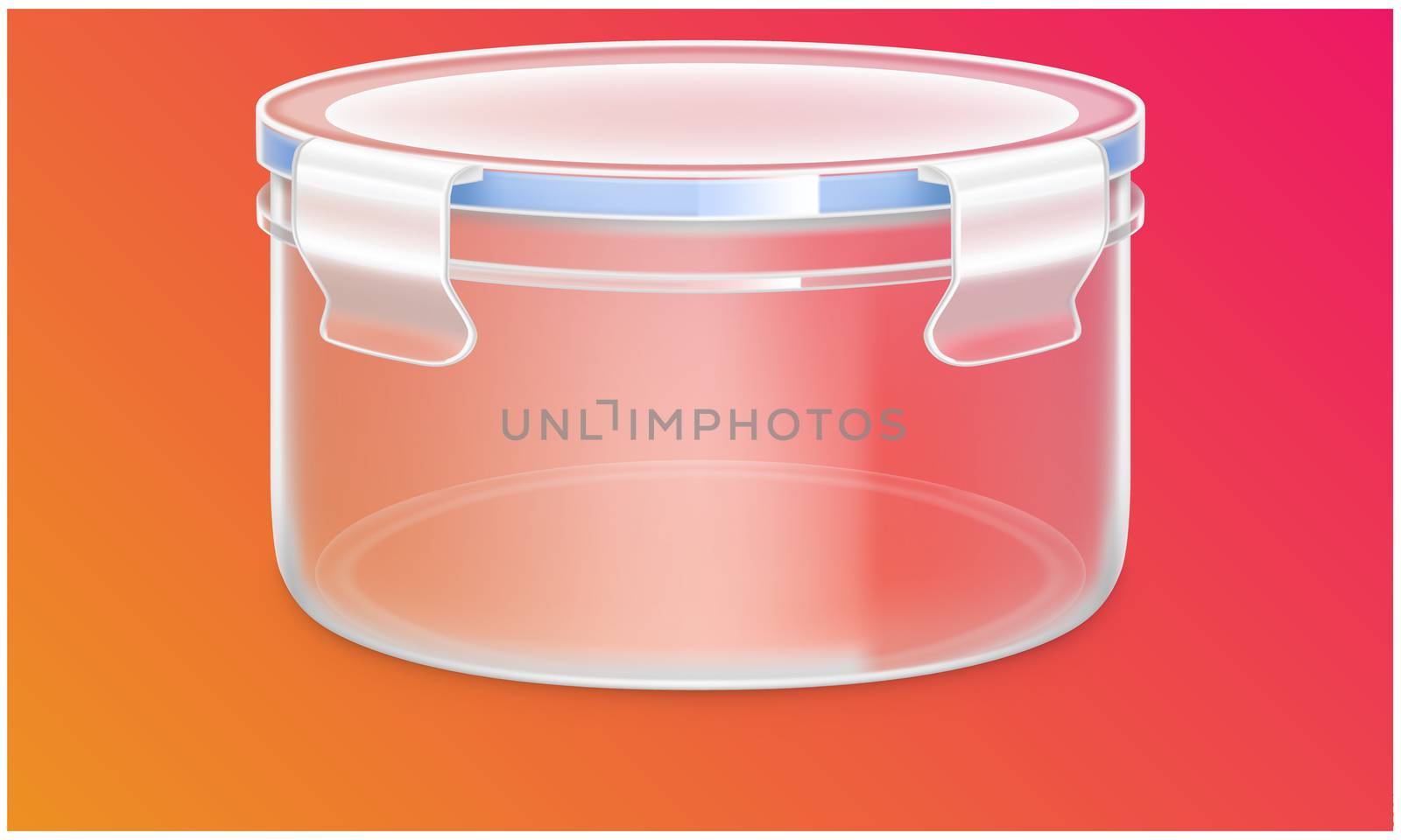 mock up illustration on round container box on abstract background