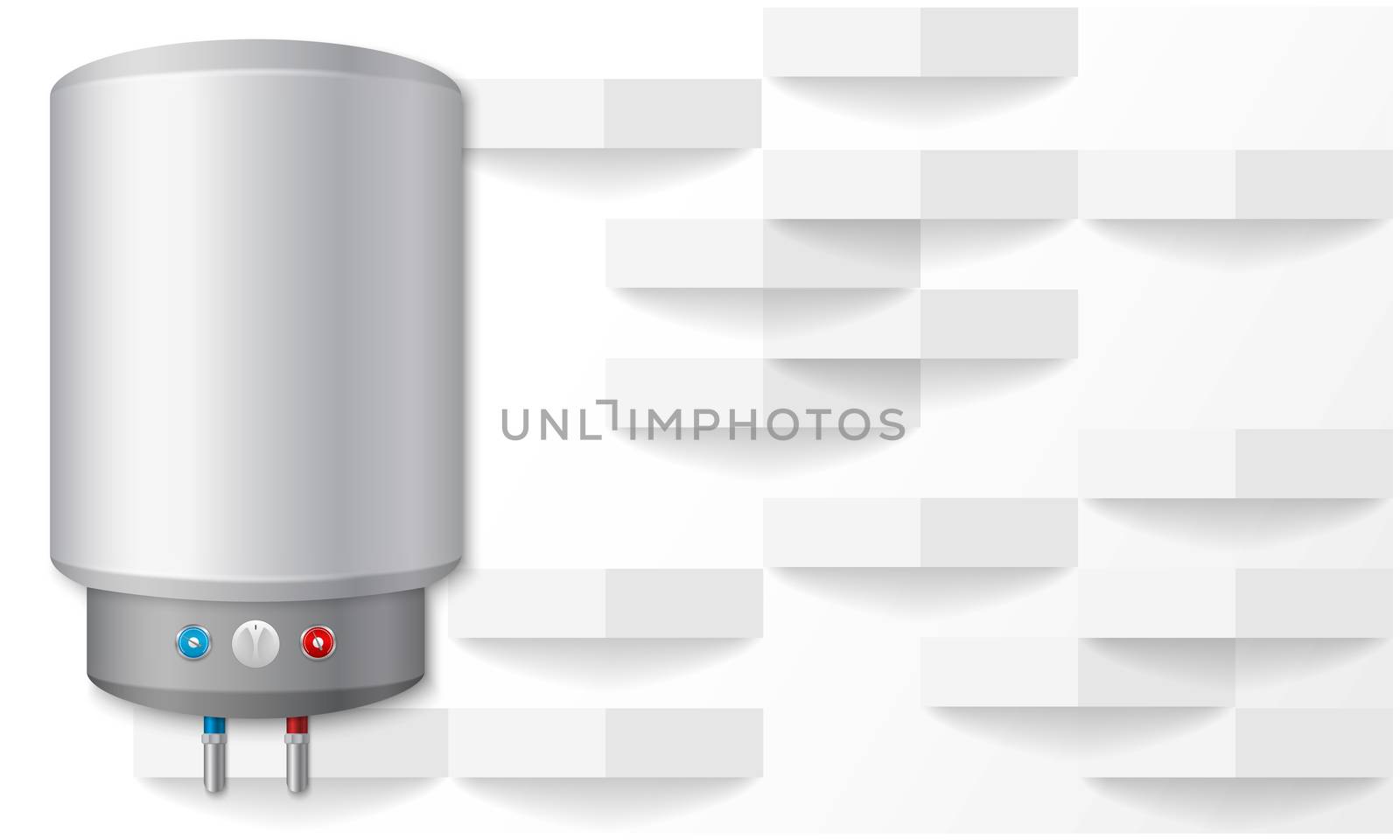 mock up illustration of water heater on abstract background by aanavcreationsplus