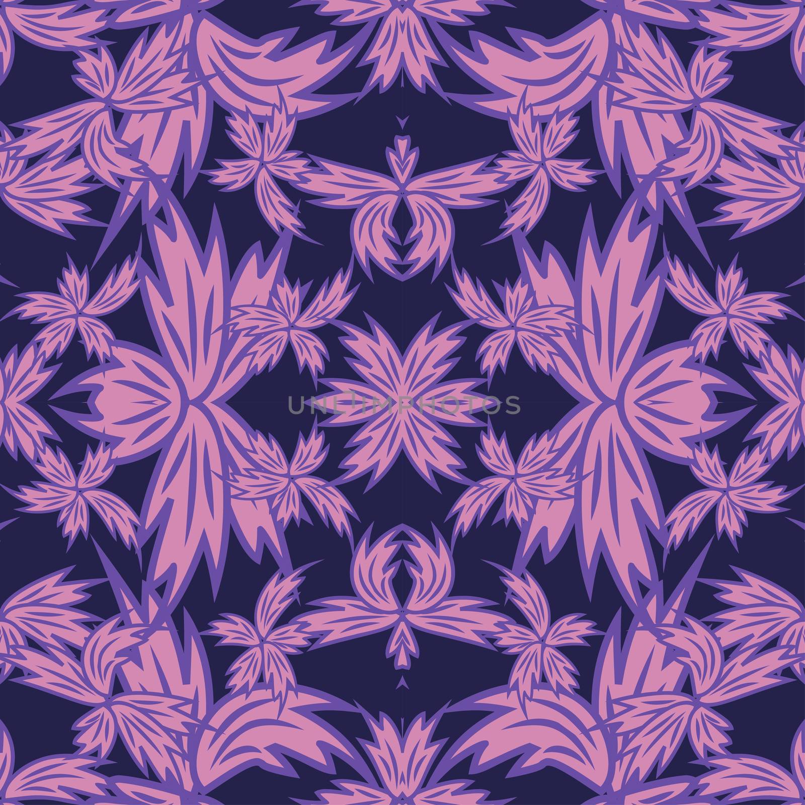 seamless pattern exotic shapes with flowers and leaves plants by eskimos