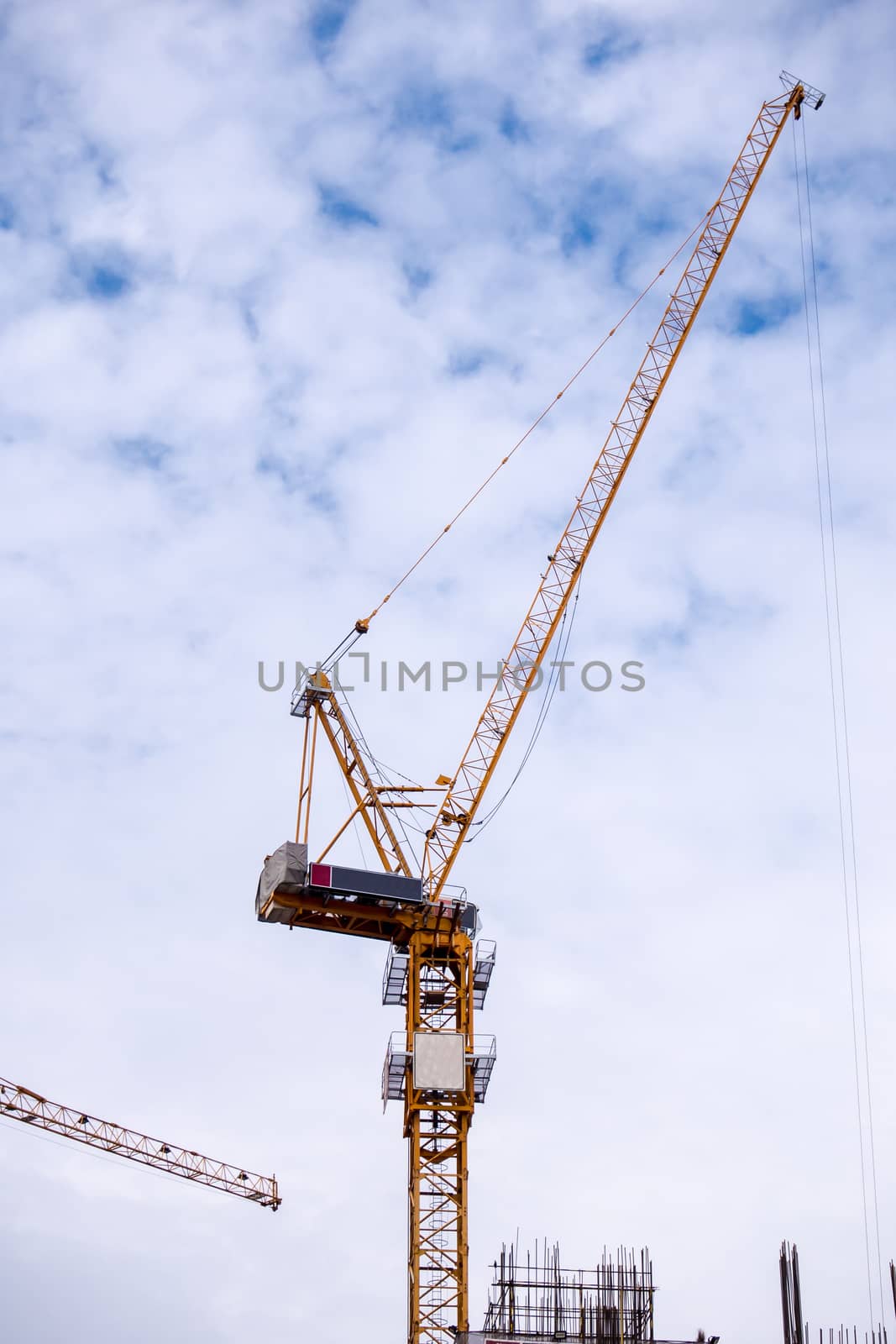 The tower crane working in construction site