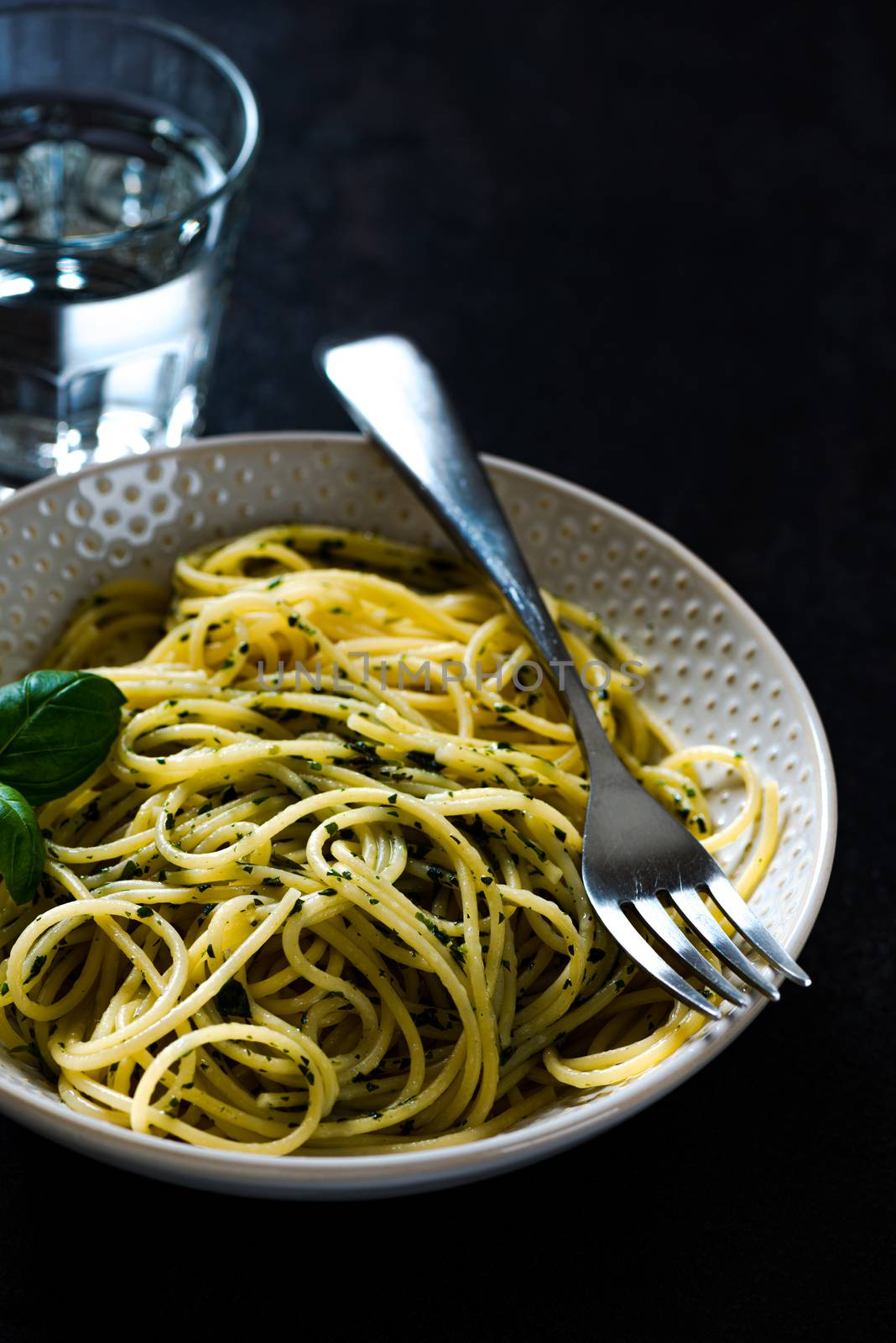 spaghetti pasta in a bowl by Nanisimova