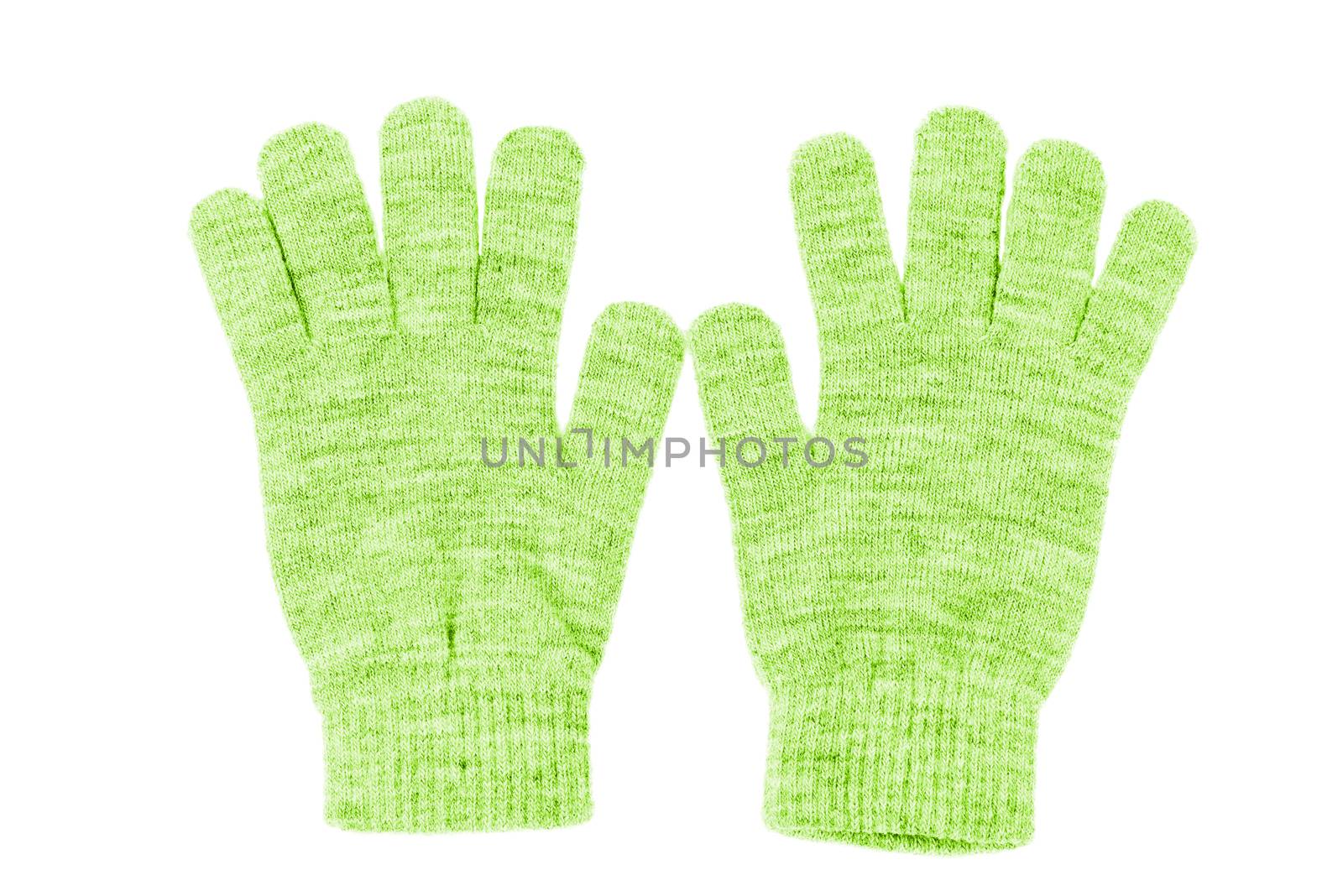 Wool gloves isolated on white