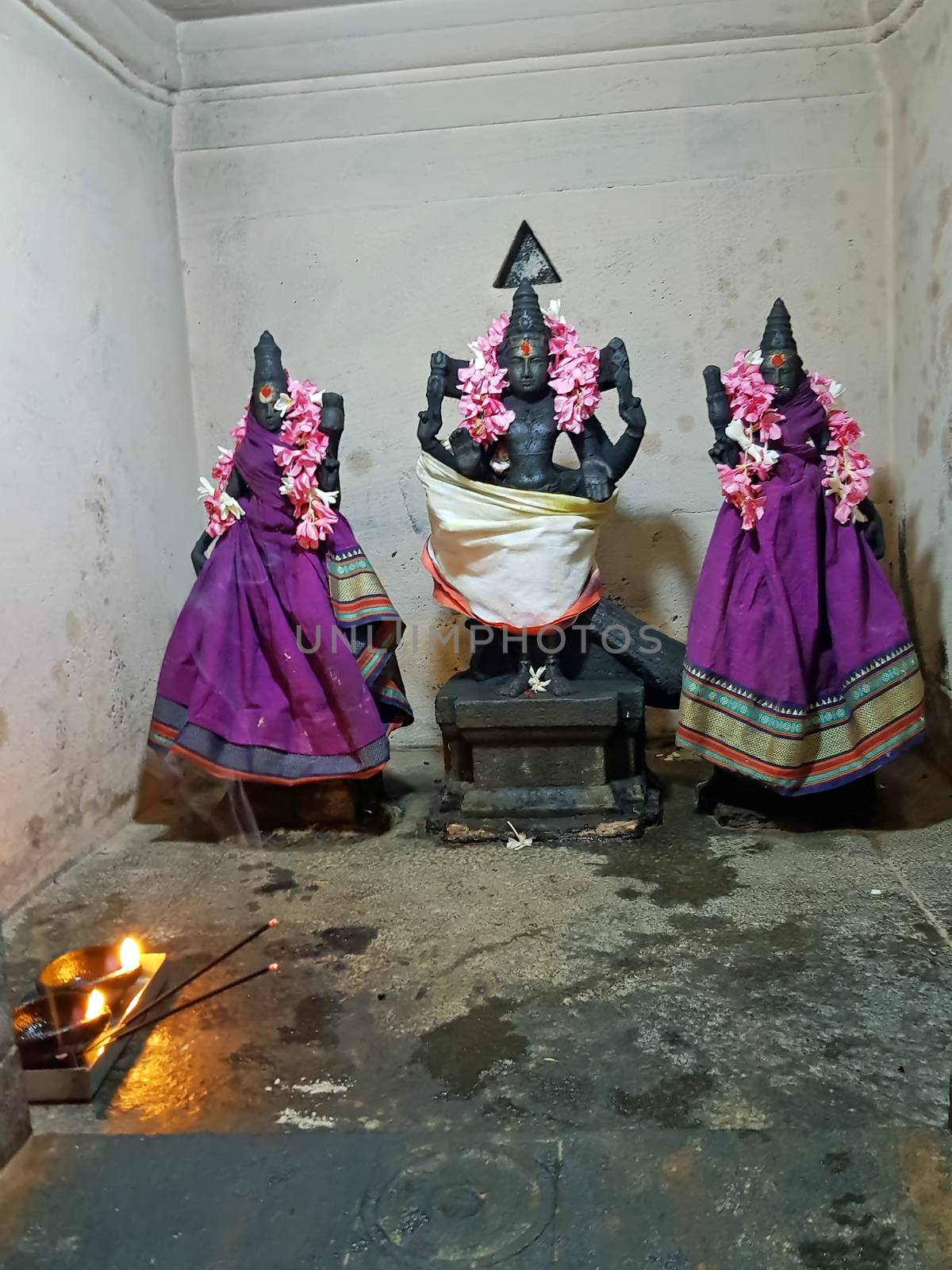 Ancient statues in the Sri Ramana Ashram in Tiruvanamalai India by devy