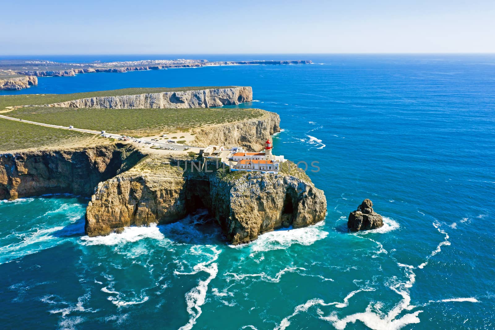 Aerial from the lighthouse 'Cabo Vicente' in Portugal