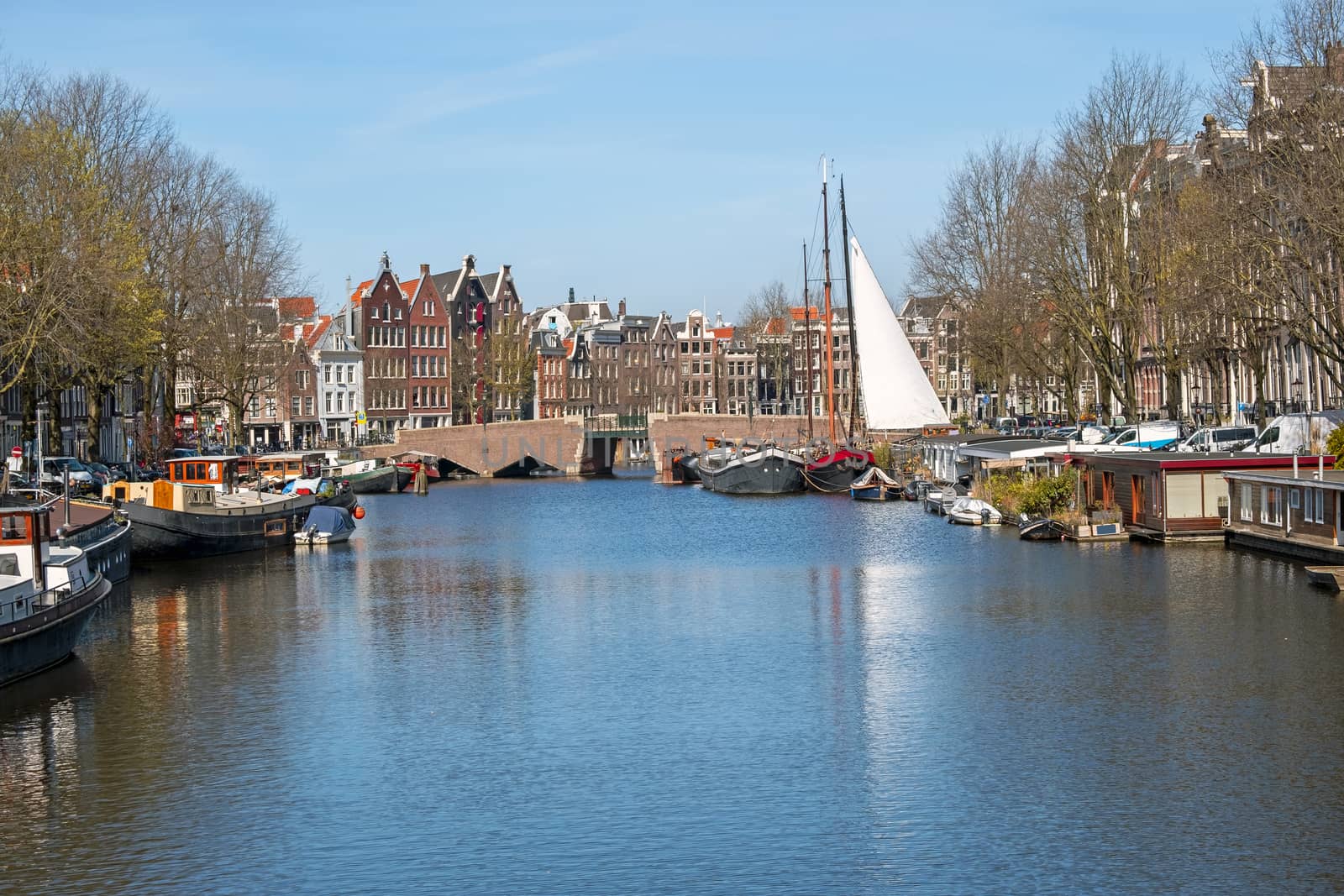 City scenic from Amsterdam in the Netherlands
