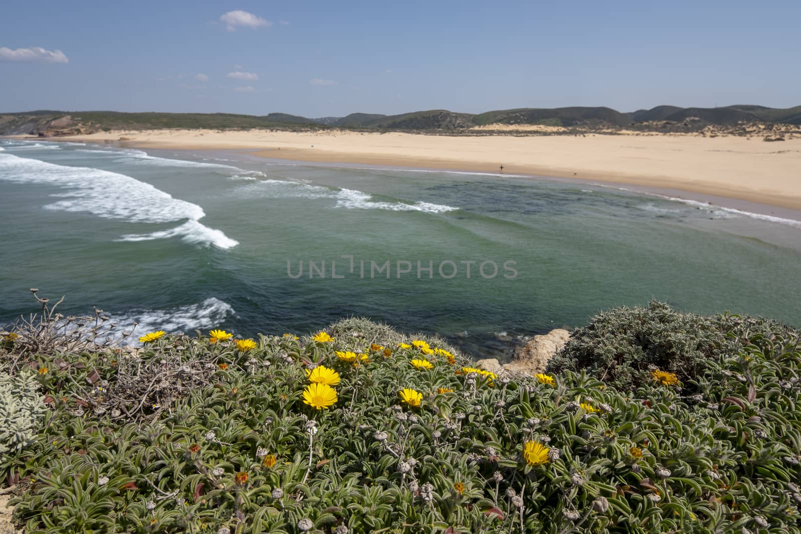 View on Carapateira beach on the westcoast in Portugal