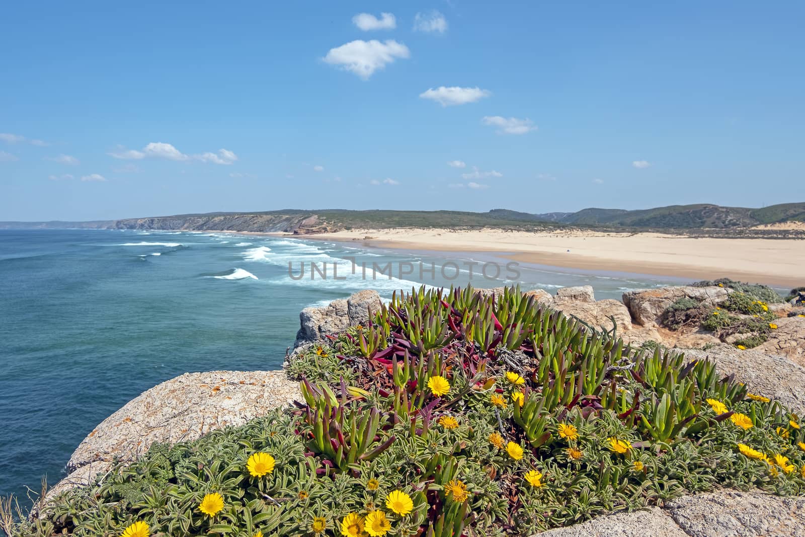 View on Carapateira beach on the westcoast in Portugal