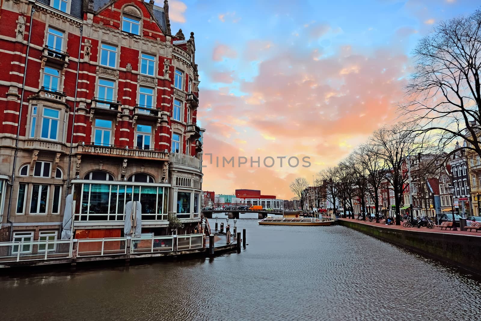 City scenic from Amsterdam in the Netherlands