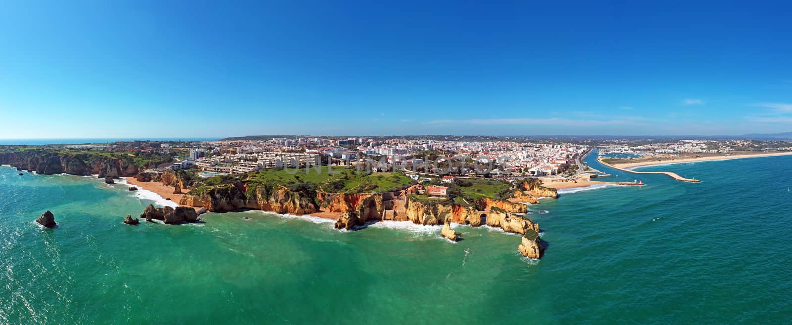 Panorama from the city Lagos in the Algarve Portugal by devy