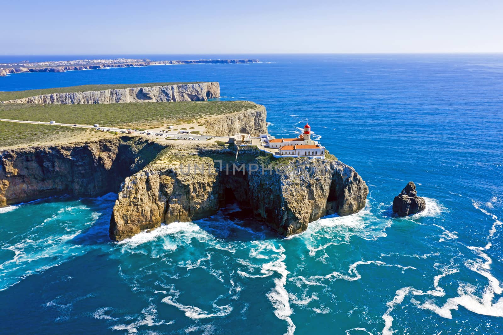 Aerial from the lighthouse 'Cabo Vicente' in Portugal