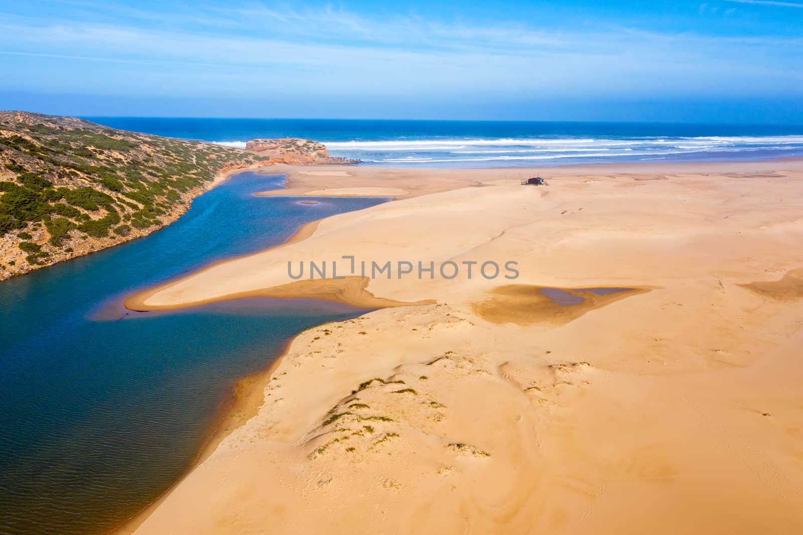 Aerial from Carapateira  on the westcoast in Portugal