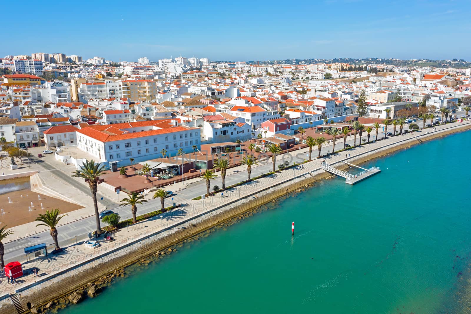 Aerial from the city Lagos in the Algarve Portugal