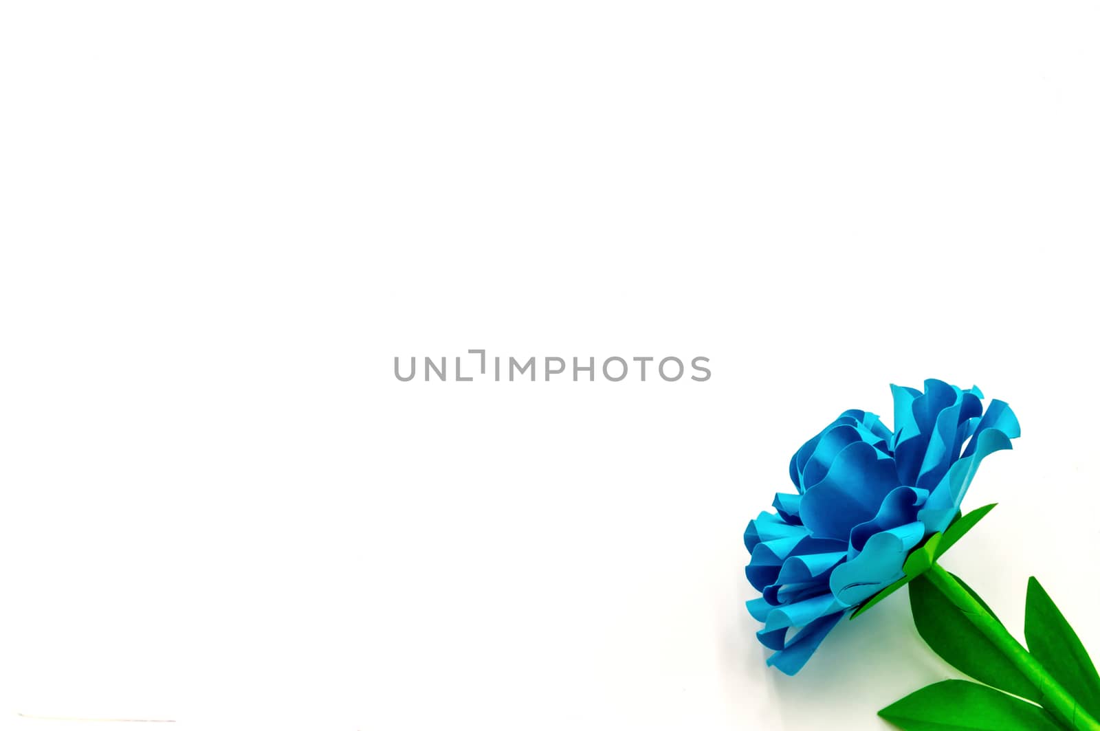 Flower paper on isolated background with clipping path. Origami flower for your design.