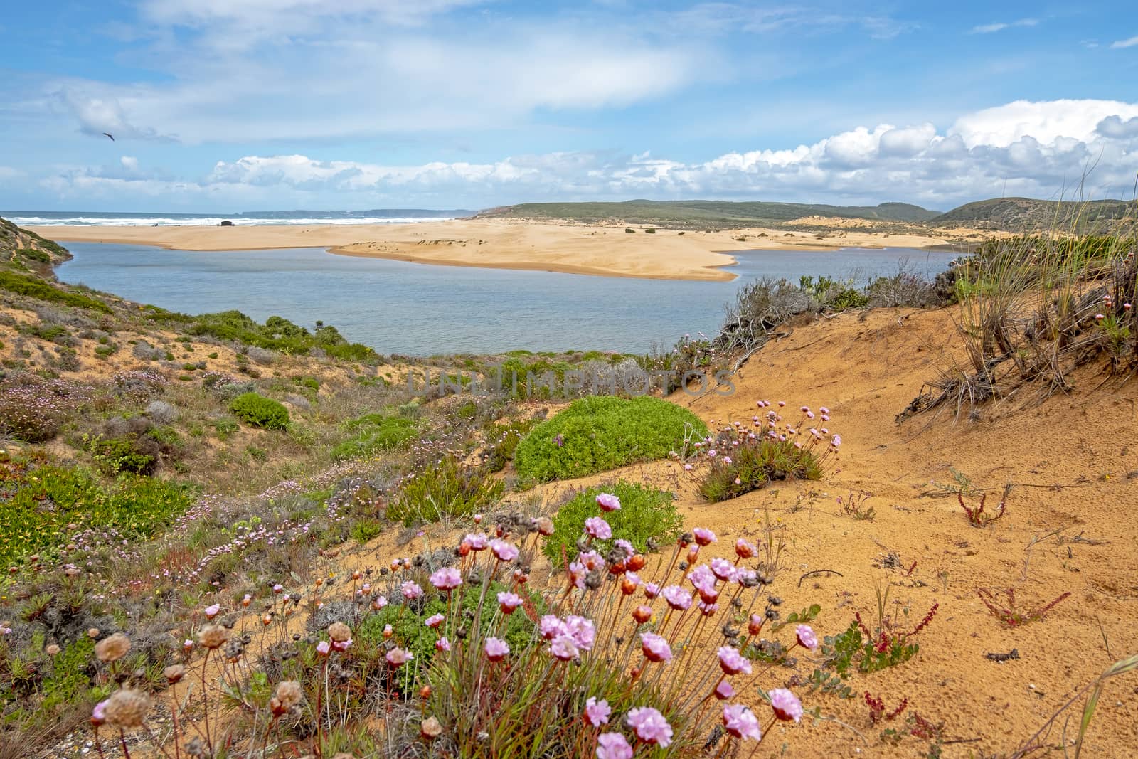 View from Carapateira beach in the Algarve Portugal