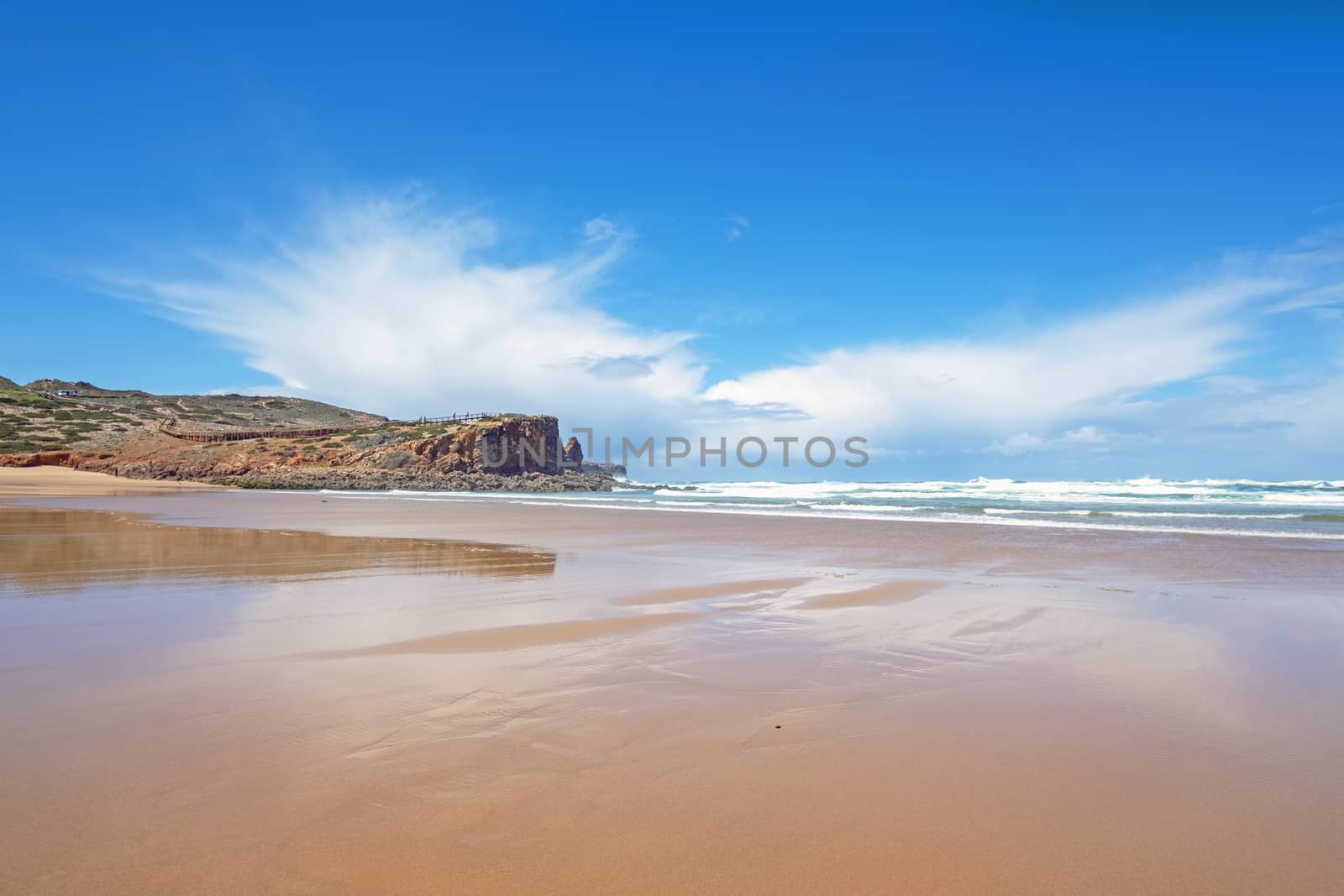 View from Carapateira beach in the Algarve Portugal