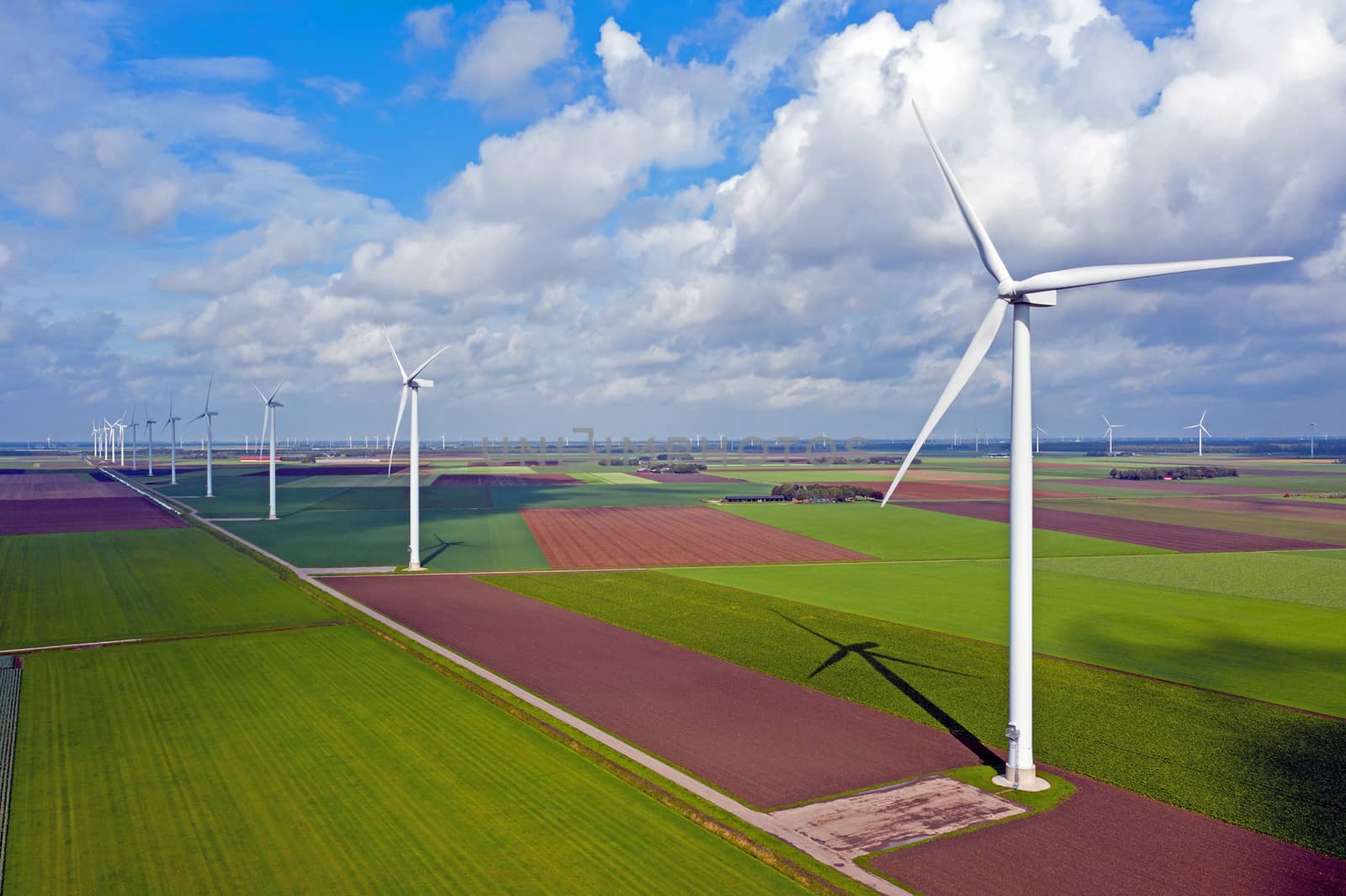 Windturbines in the countryside from the Netherlands