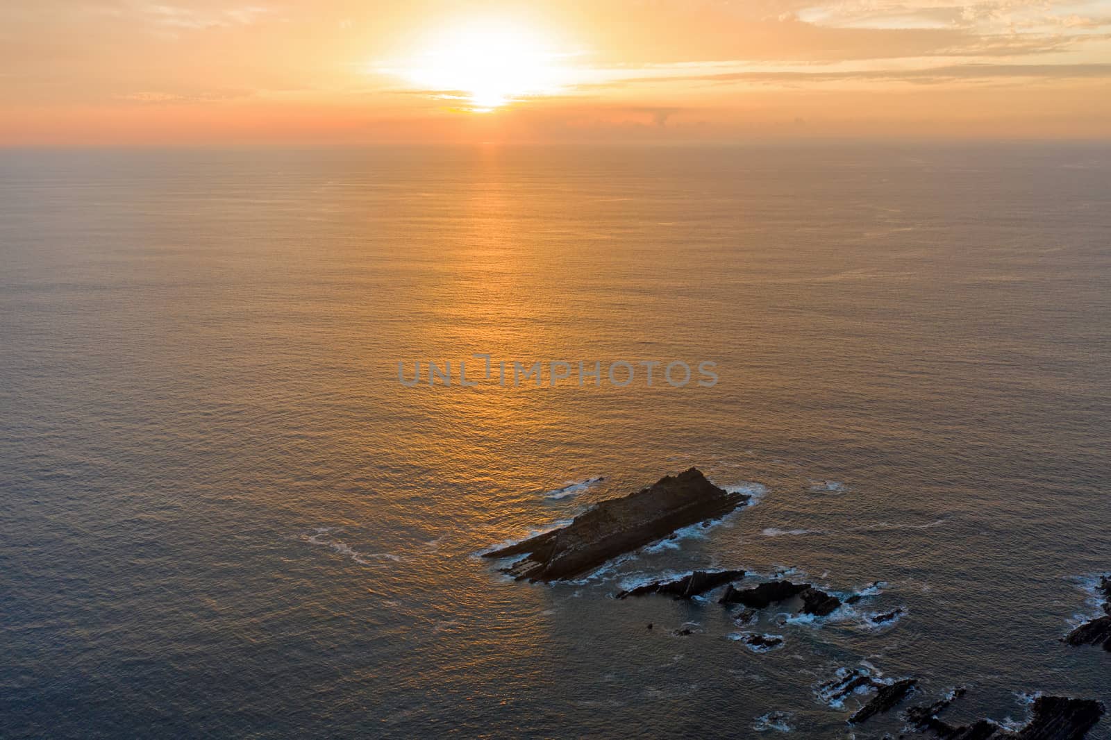 Aerial from the village Arifana at the westcoast in Portugal