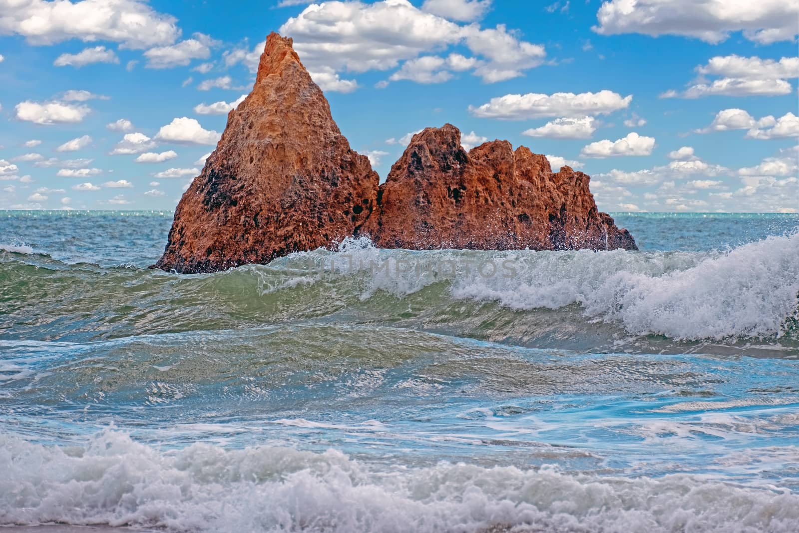 Natural rocks at praia Tres Irmaos in Alvor Algarve Portugal