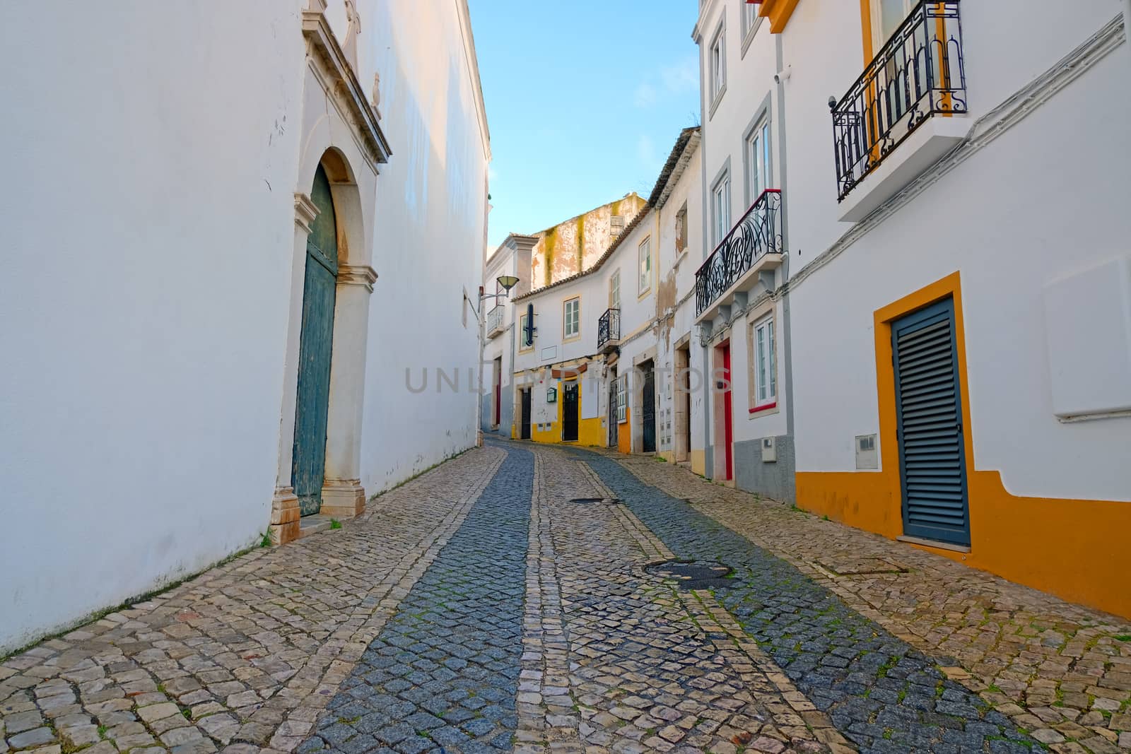 Old traditional portuguese street in Lagos the Algarve Portugal