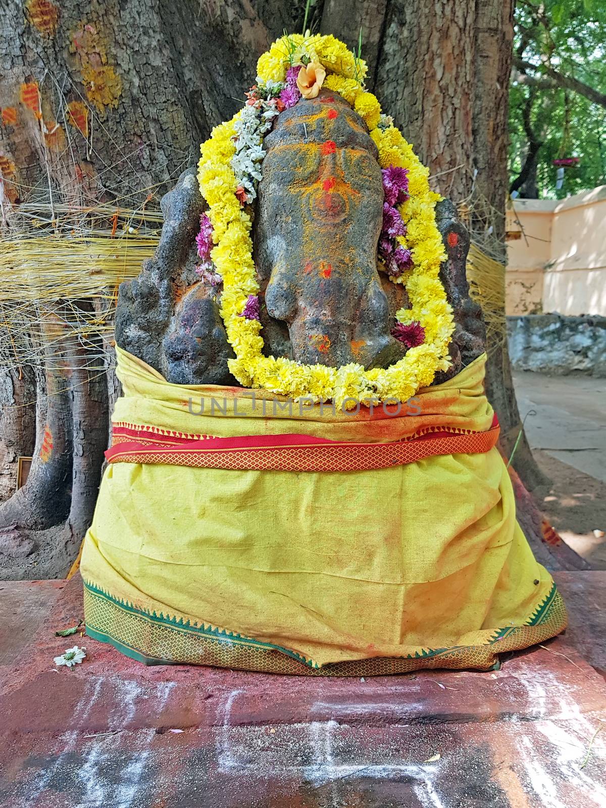 Ancient Ganesha statue in India