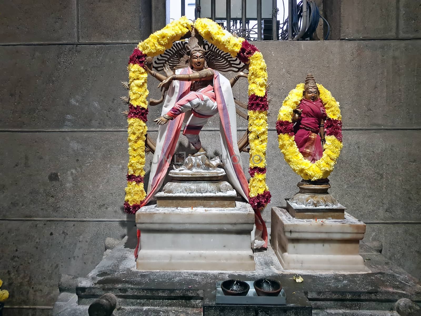 Ancient Nataraj statue in the Ramana Ashram in Tiruvanamalai Ind by devy