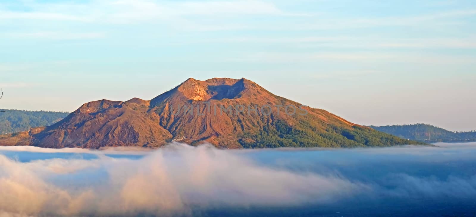 Aerial from Mt. Batur on Bali Indonesia at sunrise by devy